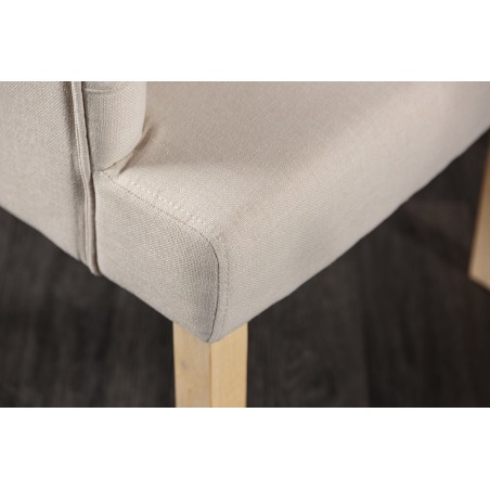Chaise CASTLE Beige Chesterfield avec Accoudoirs