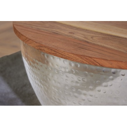 Table basse Orient Storage 60cm acacia massif et métal