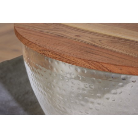 Table basse Orient Storage 60cm acacia massif et métal