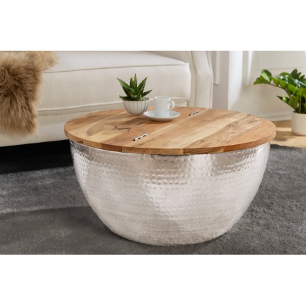 Table basse Orient Storage 60cm acacia massif et métal 2
