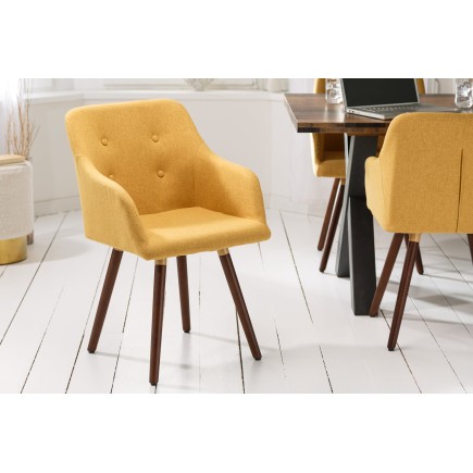 Chaise Scandinavia Masterpiece tissu jaune moutarde