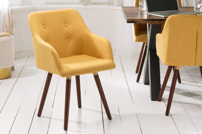 Chaise Scandinavia Masterpiece tissu jaune moutarde