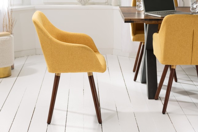 Chaise Scandinavia Masterpiece tissu jaune moutarde