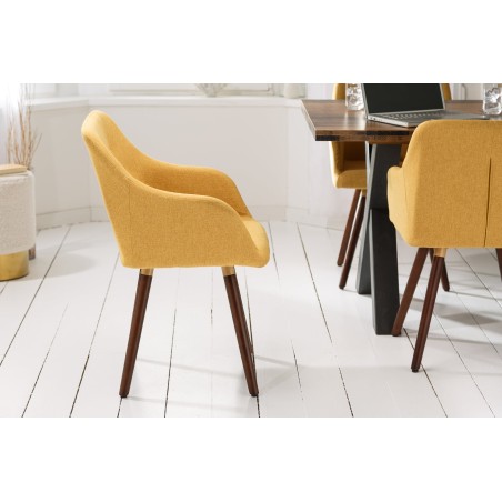 Chaise Scandinavia Masterpiece tissu jaune moutarde