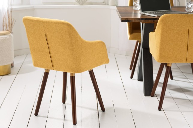 Chaise Scandinavia Masterpiece tissu jaune moutarde