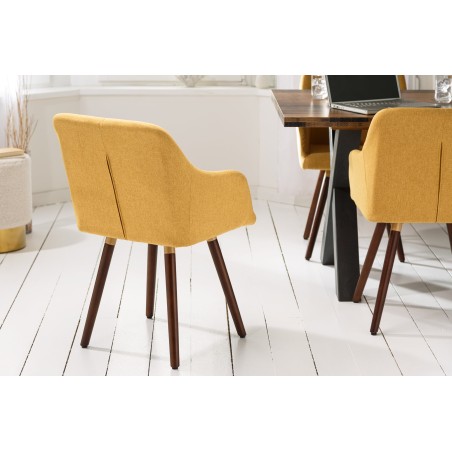 Chaise Scandinavia Masterpiece tissu jaune moutarde