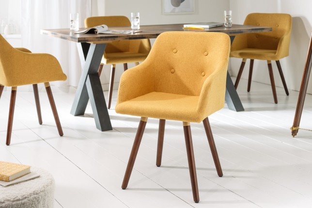 Chaise Scandinavia Masterpiece tissu jaune moutarde