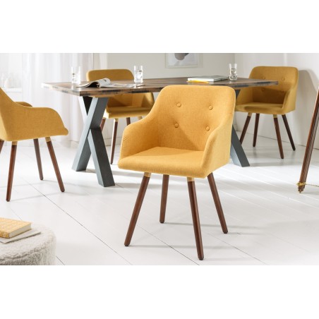 Chaise Scandinavia Masterpiece tissu jaune moutarde