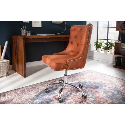 Chaise de bureau VICTORIAN microfibre brun clair baroque 2