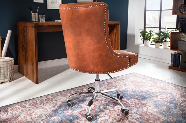 Chaise de bureau VICTORIAN microfibre brun clair baroque