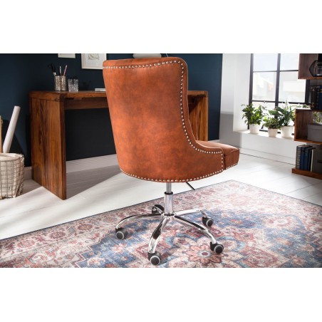 Chaise de bureau VICTORIAN microfibre brun clair baroque