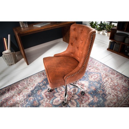 Chaise de bureau VICTORIAN microfibre brun clair baroque
