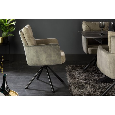 Fauteuil pivotant BIG GEORGE 360° vert - Tissu tissé