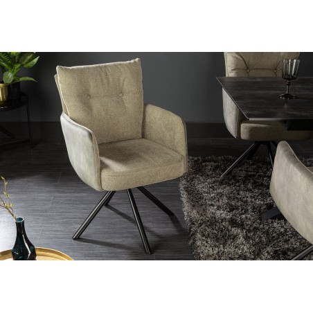 Fauteuil pivotant BIG GEORGE 360° vert - Tissu tissé