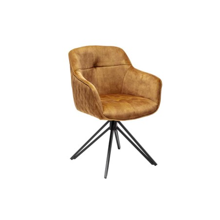 Fauteuil pivotant EUPHORIA velours moutarde 180°