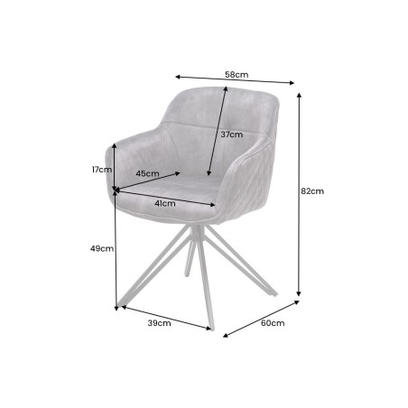Fauteuil pivotant EUPHORIA velours moutarde 180°