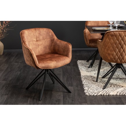 Fauteuil pivotant EUPHORIA velours brun 180°