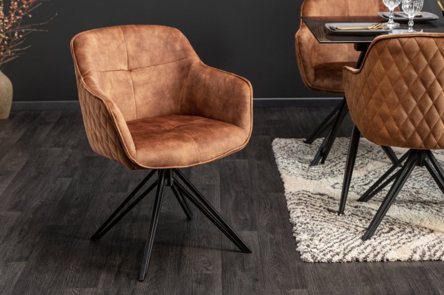 Fauteuil pivotant EUPHORIA velours brun 180°