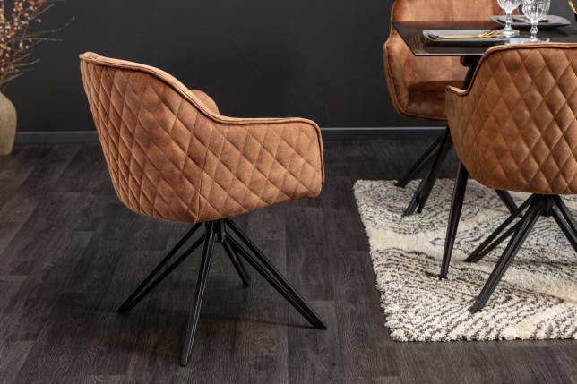Fauteuil pivotant EUPHORIA velours brun 180°
