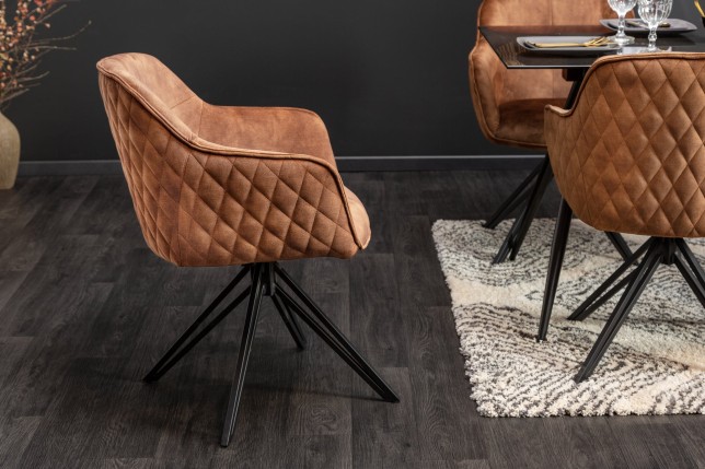 Fauteuil pivotant EUPHORIA velours brun 180°