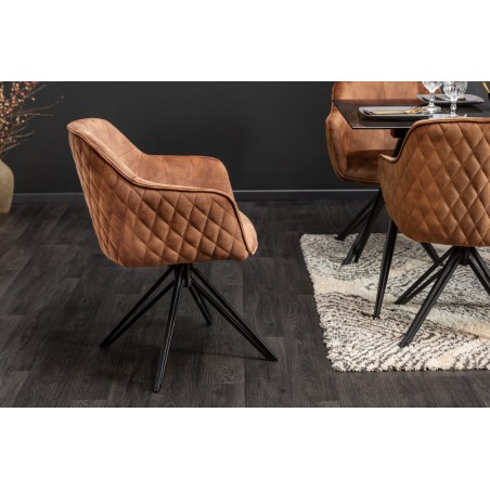Fauteuil pivotant EUPHORIA velours brun 180°