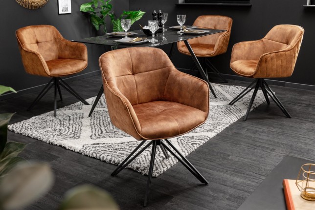 Fauteuil pivotant EUPHORIA velours brun 180°