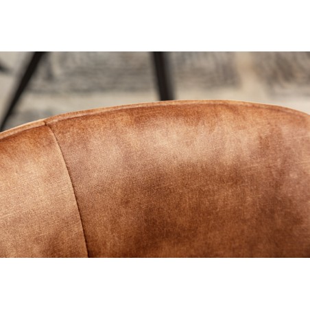 Fauteuil pivotant EUPHORIA velours brun 180°