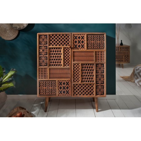 Highboard MARRAKECH 120cm manguier naturel - Buffet haut