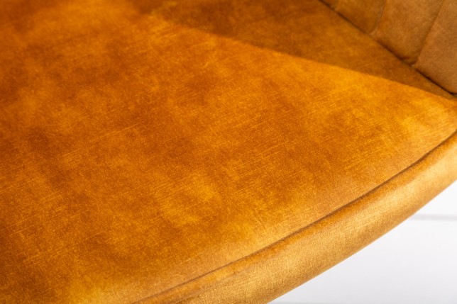 Chaise de bureau TURIN velours moutarde - Accoudoirs