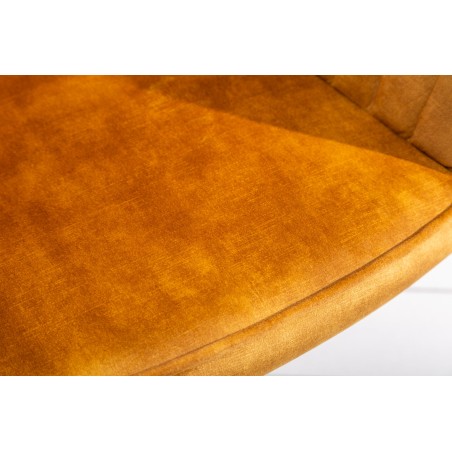Chaise de bureau TURIN velours moutarde - Accoudoirs
