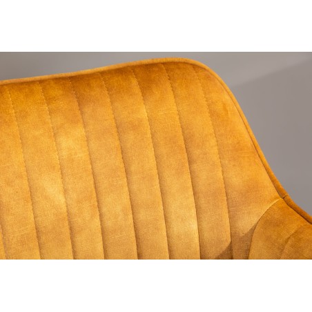 Chaise de bureau TURIN velours moutarde - Accoudoirs