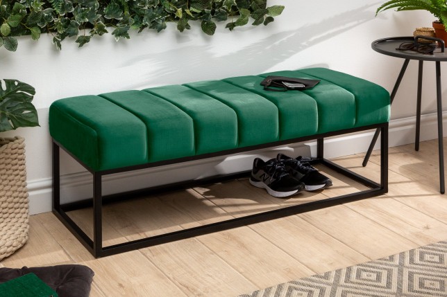 Banc PETIT BEAUTÉ 110cm velours vert émeraude