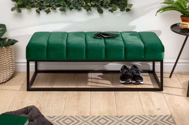 Banc PETIT BEAUTÉ 110cm velours vert émeraude