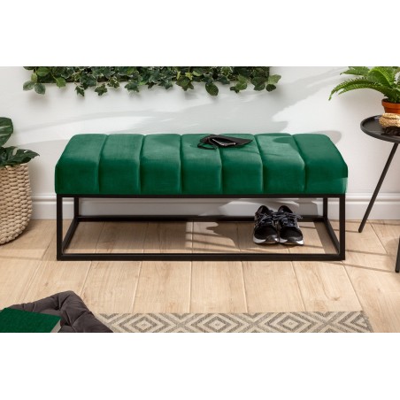 Banc PETIT BEAUTÉ 110cm velours vert émeraude
