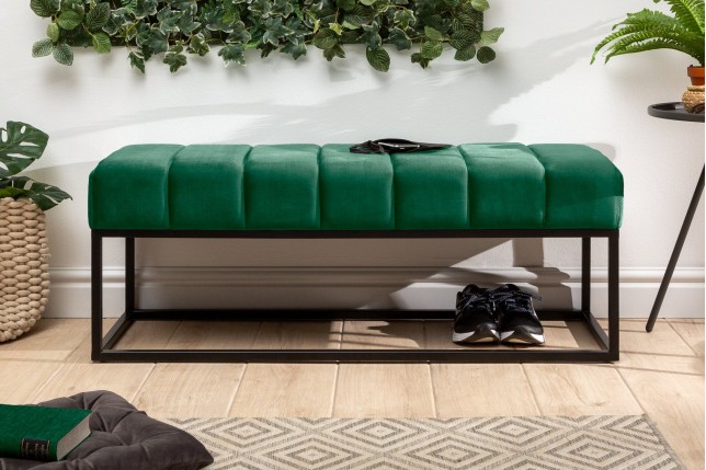 Banc PETIT BEAUTÉ 110cm velours vert émeraude