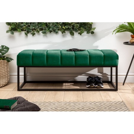 Banc PETIT BEAUTÉ 110cm velours vert émeraude