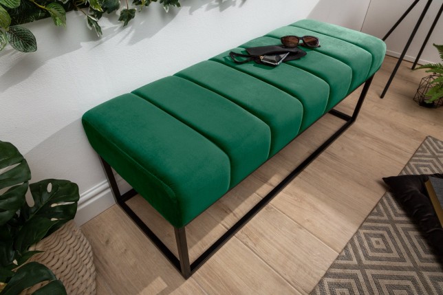 Banc PETIT BEAUTÉ 110cm velours vert émeraude