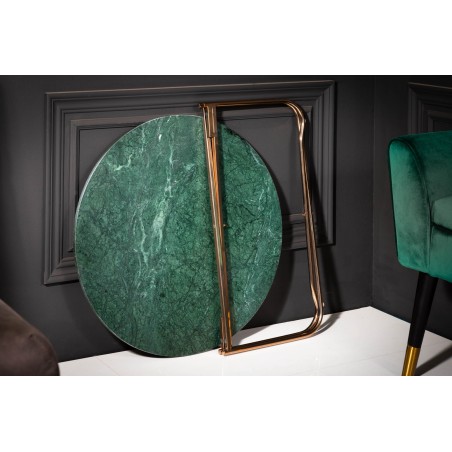 Table basse NOBLE marbre vert 65cm plateau amovible