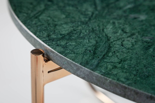 Table basse NOBLE marbre vert 65cm plateau amovible