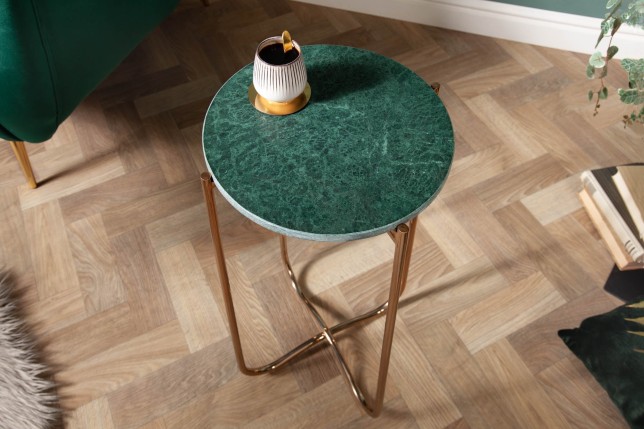 Table d'appoint NOBLE 35cm marbre vert - Plateau amovible