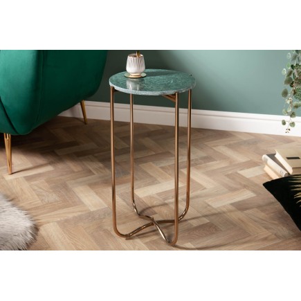 Table d'appoint NOBLE 35cm marbre vert - Plateau amovible 2