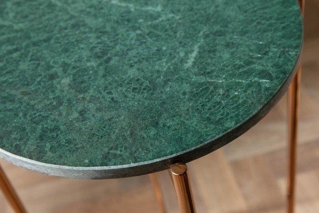 Table d'appoint NOBLE 35cm marbre vert - Plateau amovible
