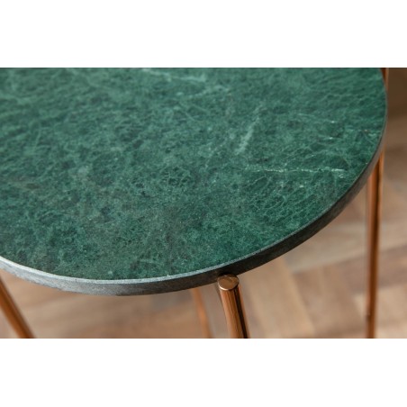 Table d'appoint NOBLE 35cm marbre vert - Plateau amovible