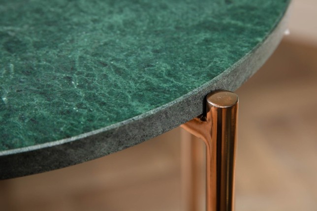 Table d'appoint NOBLE 35cm marbre vert - Plateau amovible