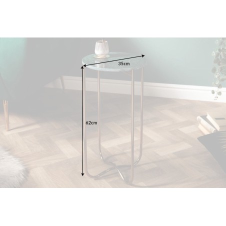 Table d'appoint NOBLE 35cm marbre vert - Plateau amovible