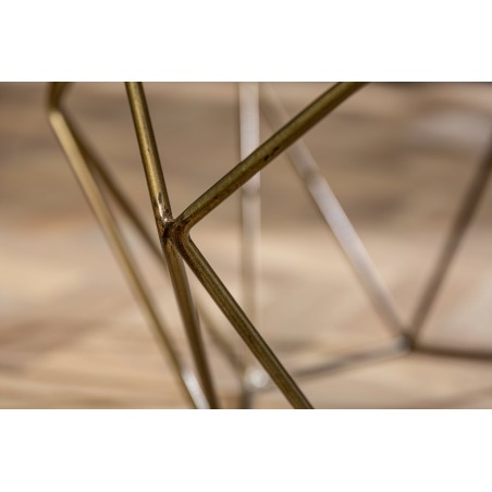 Table basse DIAMOND 70cm marbre vert et laiton
