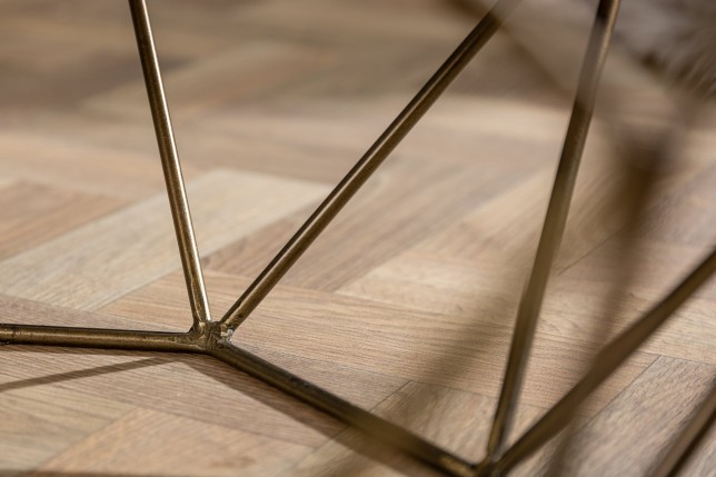Table basse DIAMOND 70cm marbre vert et laiton