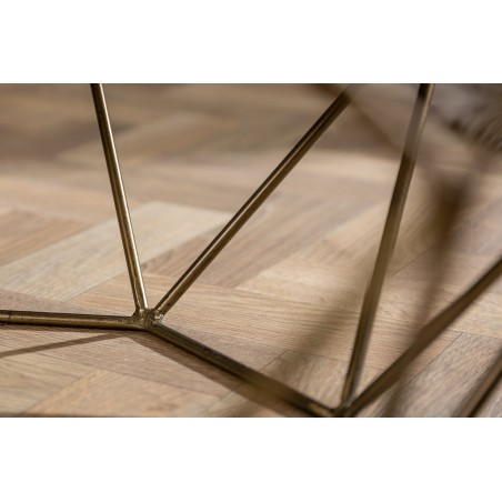 Table basse DIAMOND 70cm marbre vert et laiton