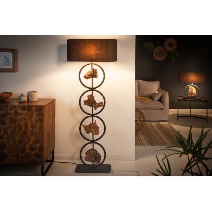 Lampadaire Bois Acacia Recyclé Design 147 cm | Elsines