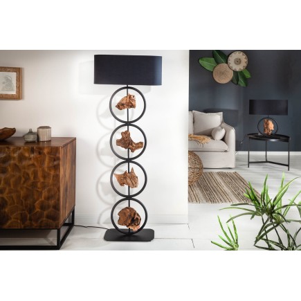 Lampadaire Bois Acacia Recyclé Design 147 cm | Elsines 2